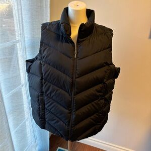 Lands' End Black down vest